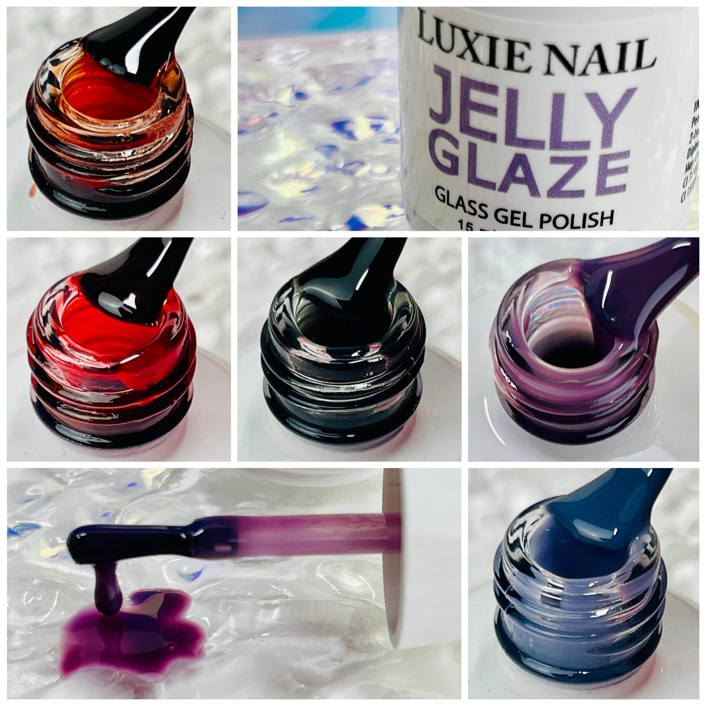 Jelly Glaze Gel Polish Collection 12 Shades - Luxie Nail