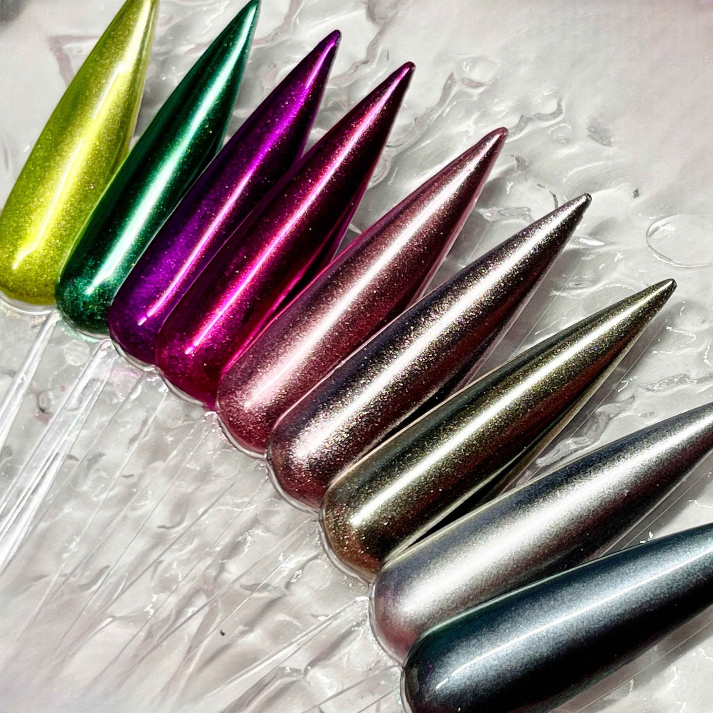 Chrome Nail Powders 9 Color Set - Luxie Nail