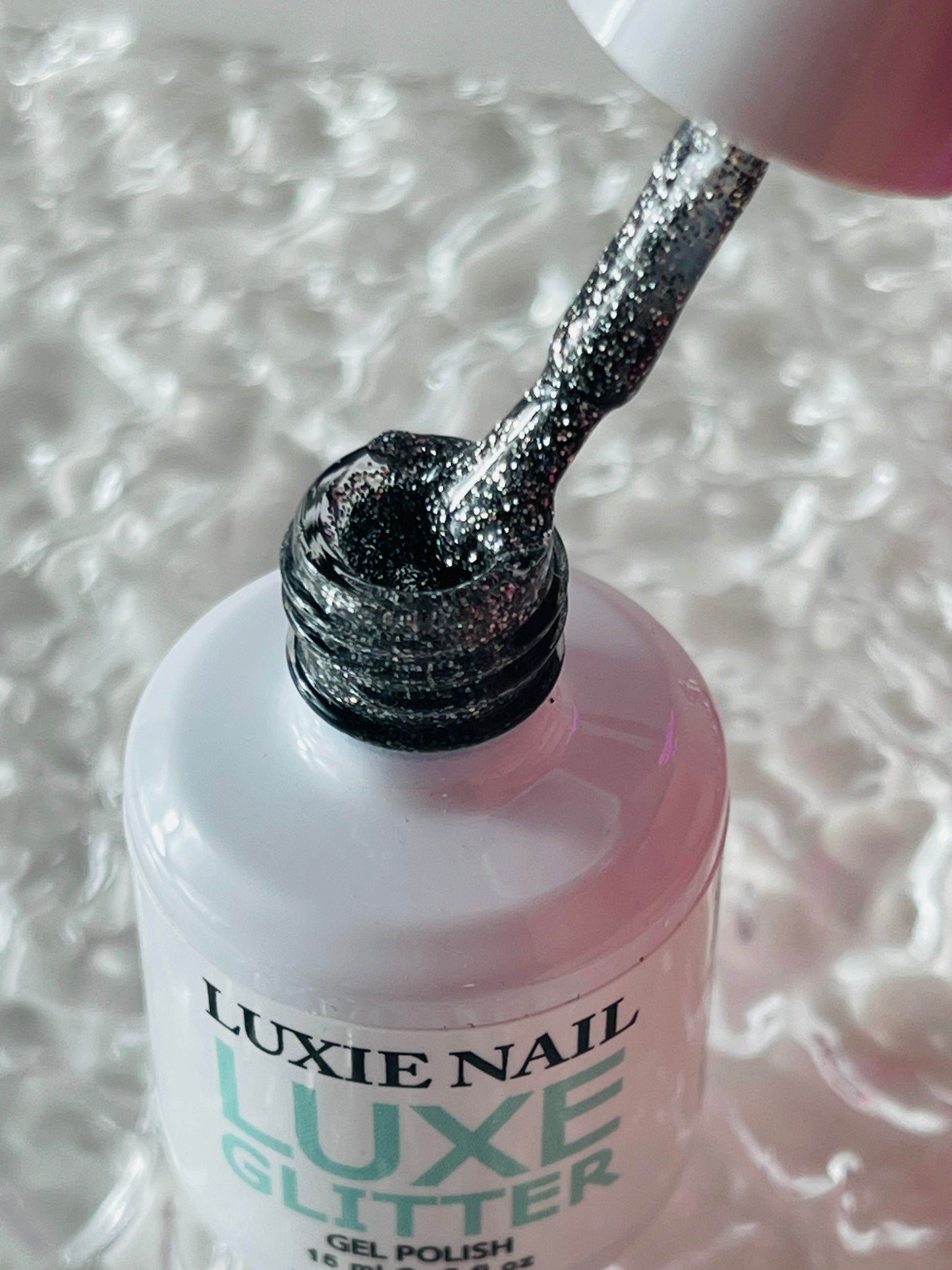 Black Disco Glitter UV Gel No.GL08 15ml - Luxie Nail