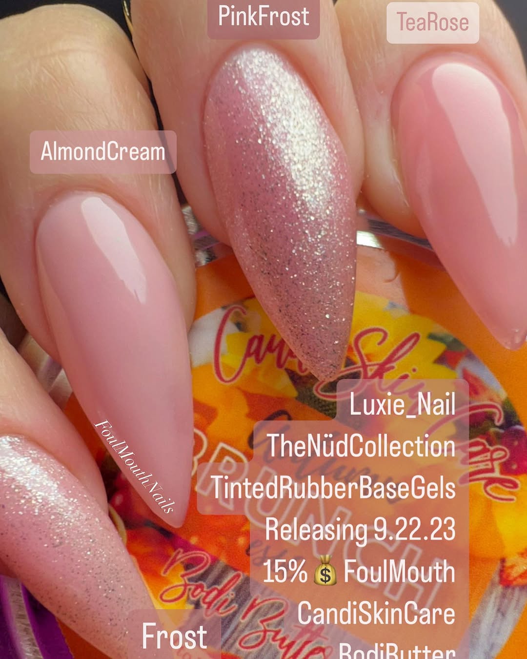 NÜD Tinted Rubber Base Collection- HEMA FREE 15 Shades UV Gel- Luxie Nail