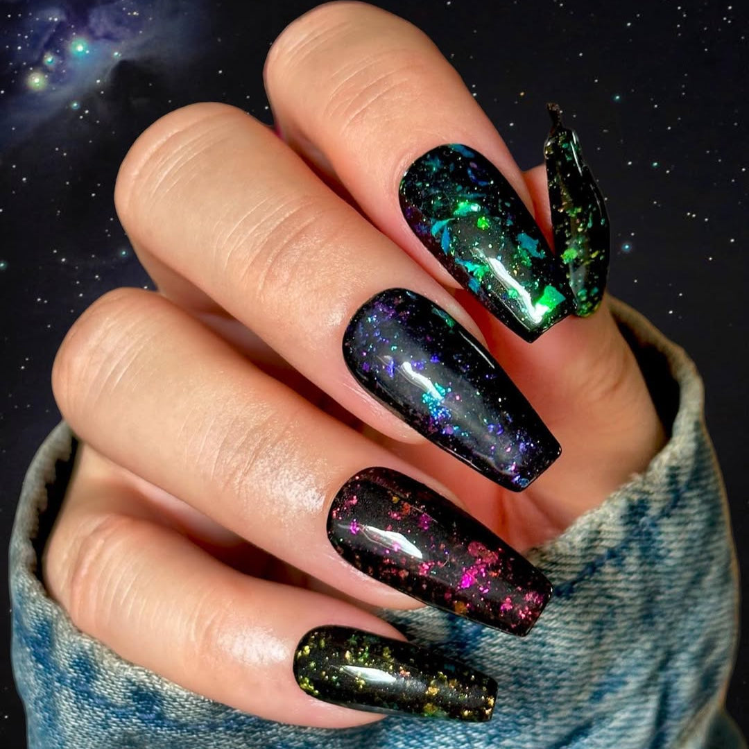 Interstellar Aurora Flake Collection Acrylic Dip Powder- Luxie Nail