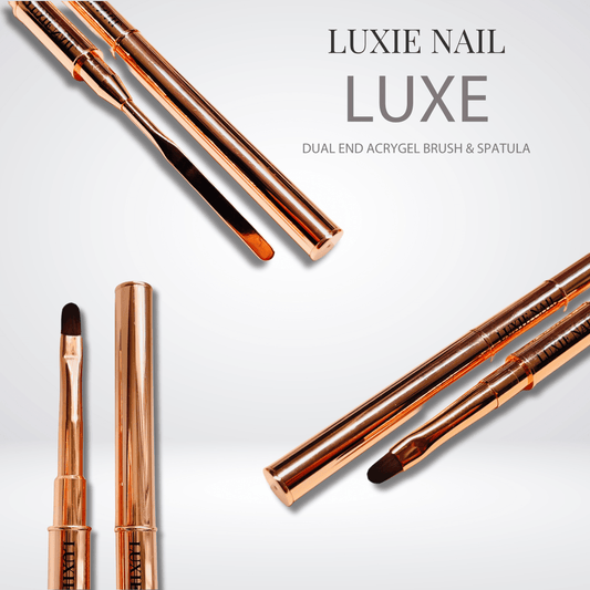Luxe Rose Gold Sculpt AcryGel Brush & Spatula Accessories- Luxie Nail