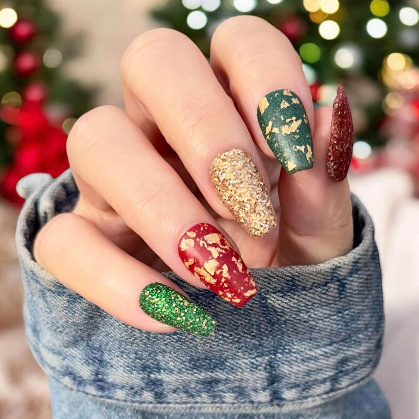 Gilded Holiday Trio Acrylic Dip Powder- Luxie Nail