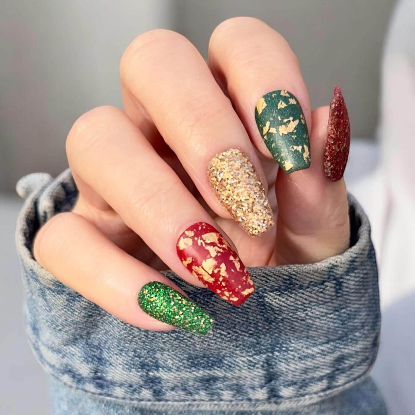 Gilded Holiday Trio Acrylic Dip Powder- Luxie Nail