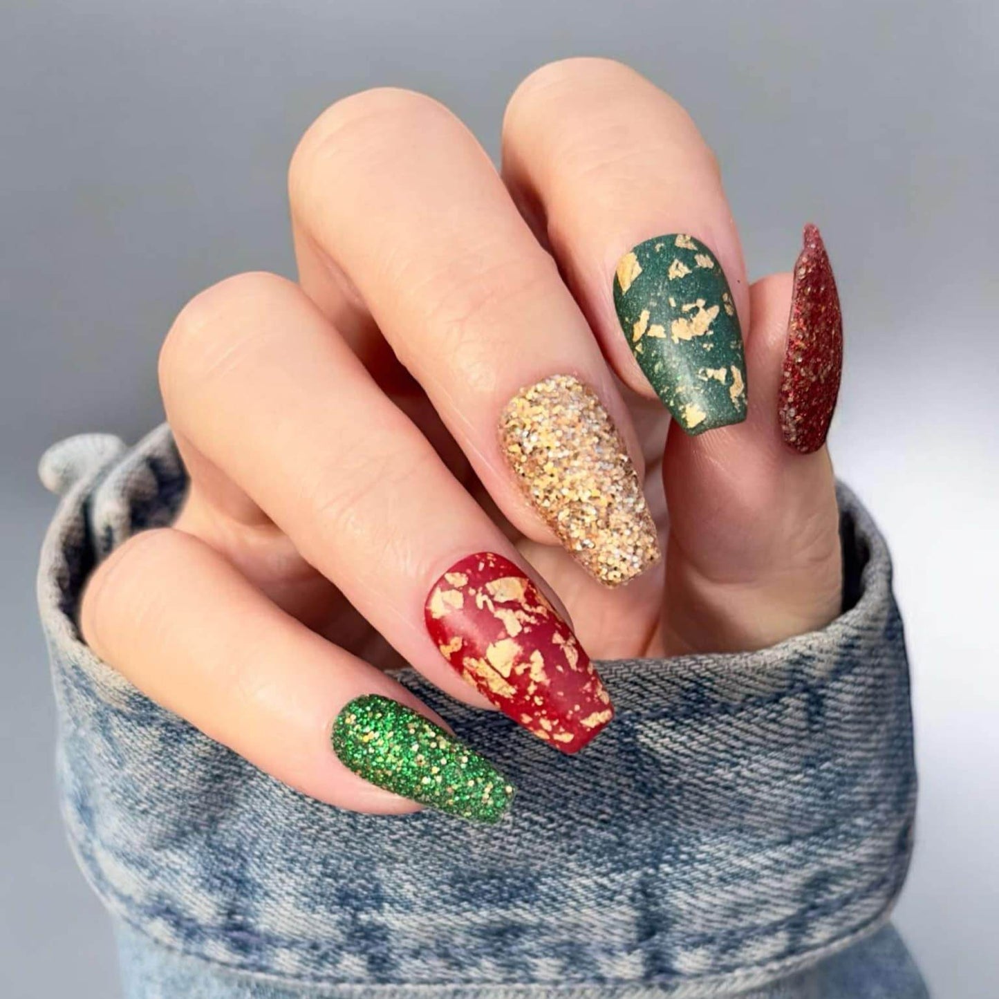 Gilded Holiday Trio Acrylic Dip Powder- Luxie Nail