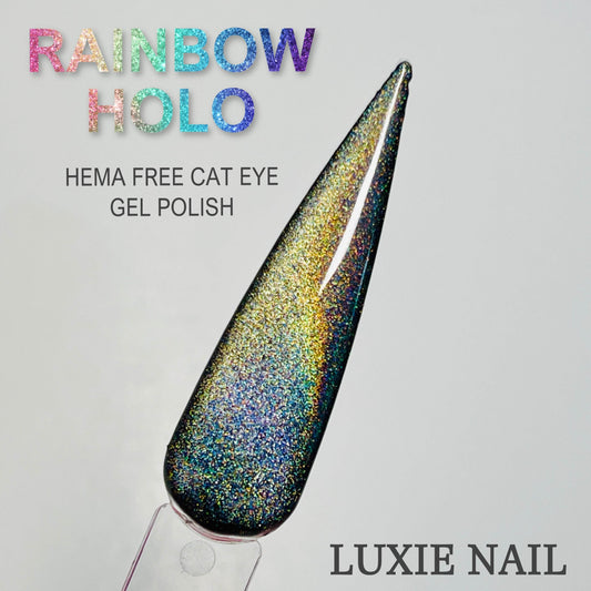 Rainbow Holo Magnetic Cat Eye Gel Polish No.M026 15ml - Luxie Nail