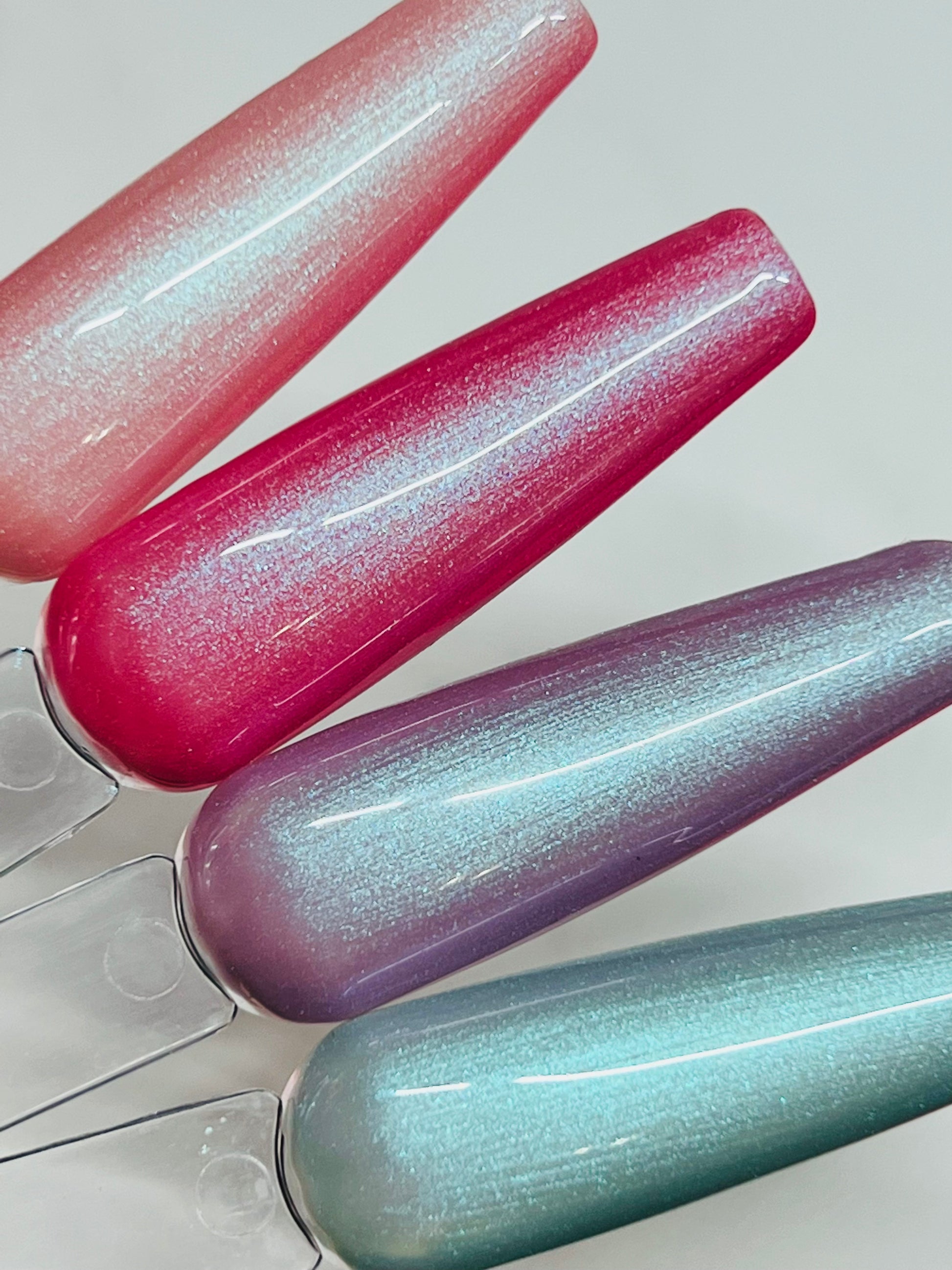 Aqua Veil Duo Chrome Gel Polish Set of 4 15ml UV Gel- Luxie Nail