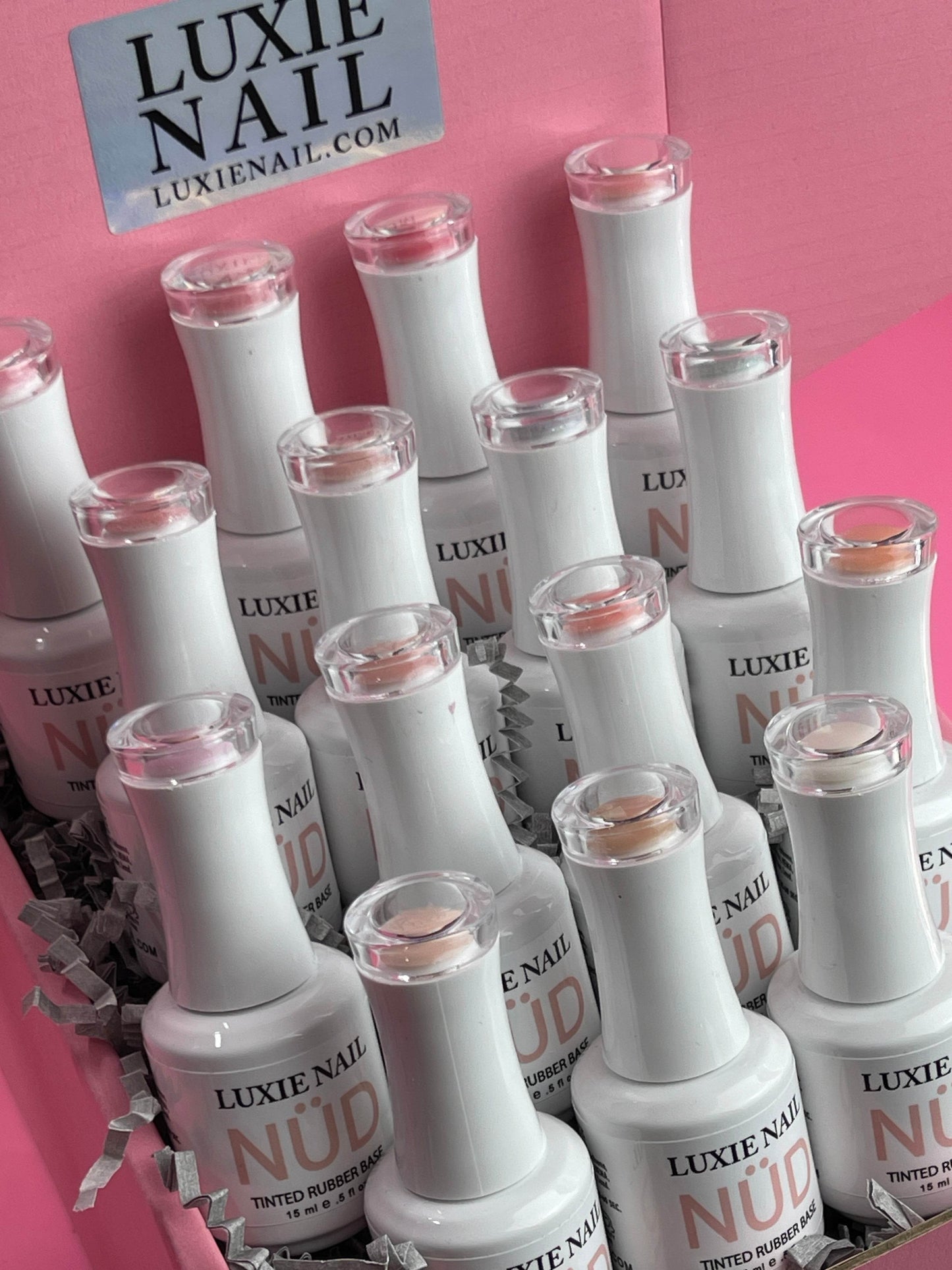 NÜD Tinted Rubber Base Collection- HEMA FREE 15 Shades - Luxie Nail
