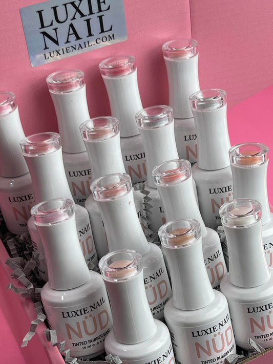 NÜD Tinted Rubber Base Collection- HEMA FREE 15 Shades - Luxie Nail