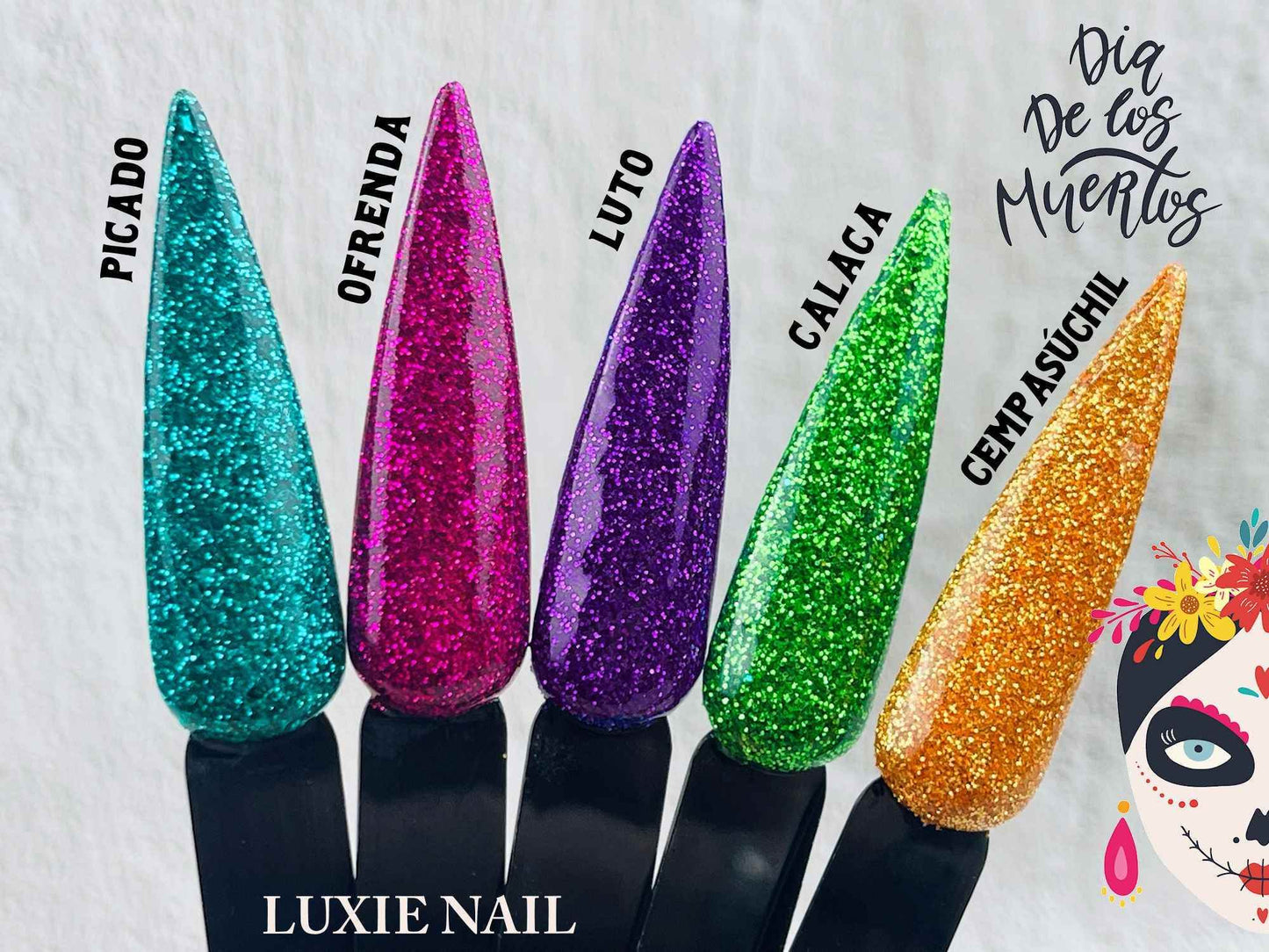 Dia De Los Muertos Glitters - Luxie Nail