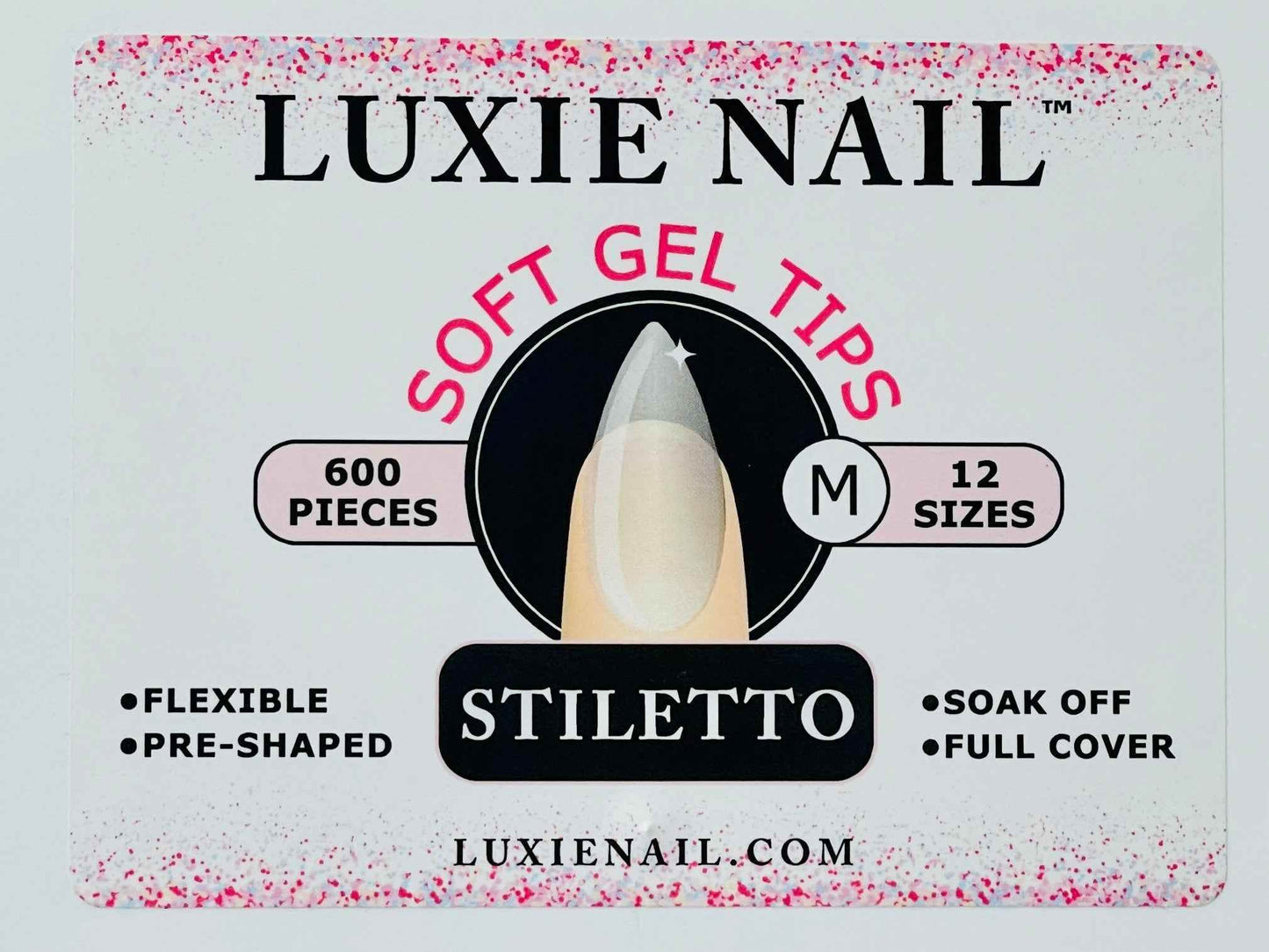 Full Coverage Soft Gel Tips- Stiletto Medium - Luxie Nail