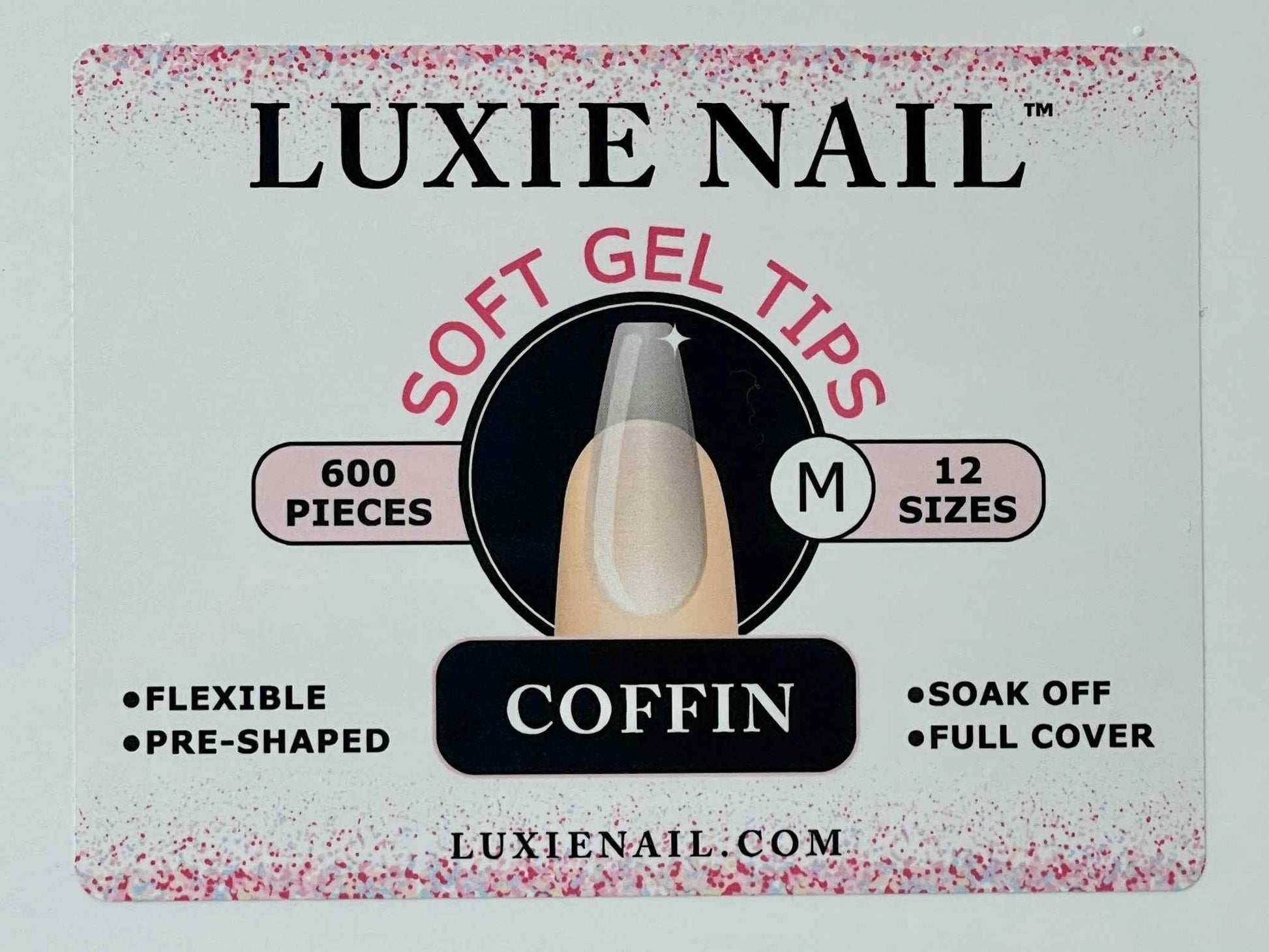 Full Coverage Soft Gel Tips- Coffin Medium - Luxie Nail