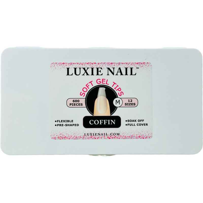 Full Coverage Soft Gel Tips- Coffin Medium - Luxie Nail
