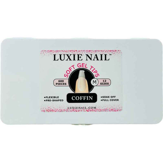 Full Coverage Soft Gel Tips- Coffin Medium - Luxie Nail