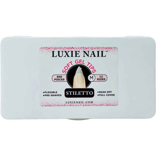 Full Coverage Soft Gel Tips- Stiletto Medium - Luxie Nail