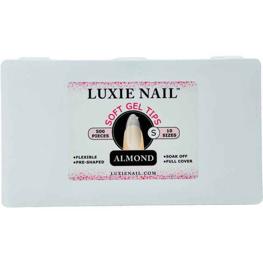 Full Coverage Soft Gel Tips- Almond Short - Luxie Nail