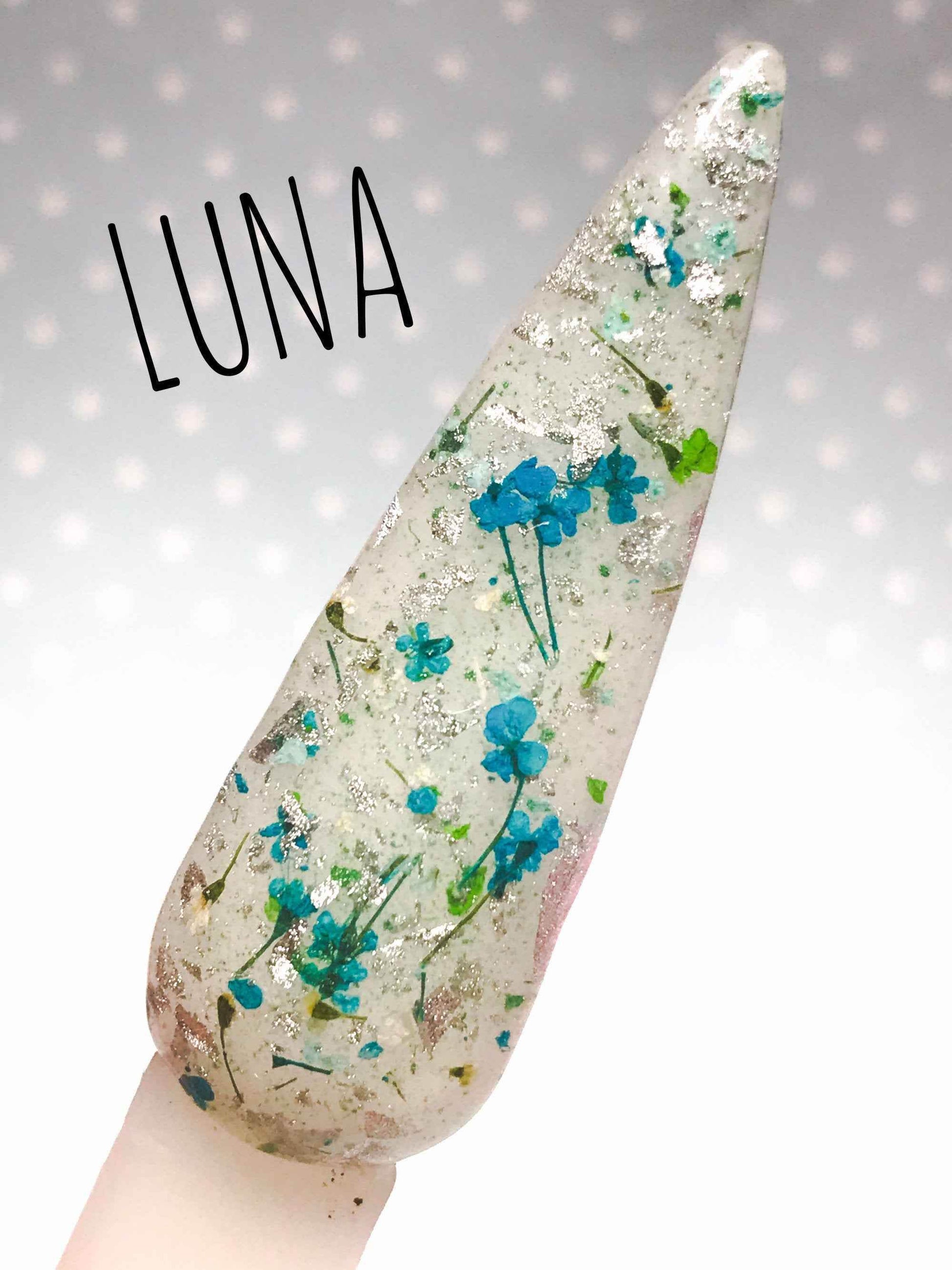 Luna Floral and Foil Acrylic Dip Powder- Luxie Nail