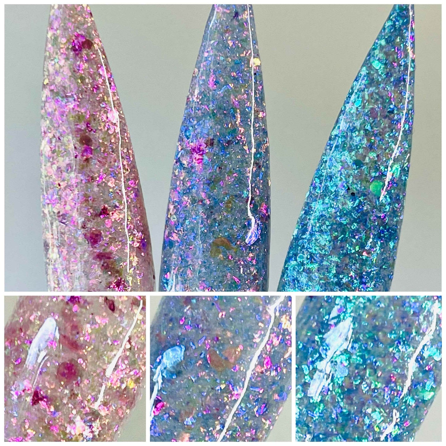 Faerie, Unicorn and Mermaid Flake Acrylic Dip Powder- Luxie Nail