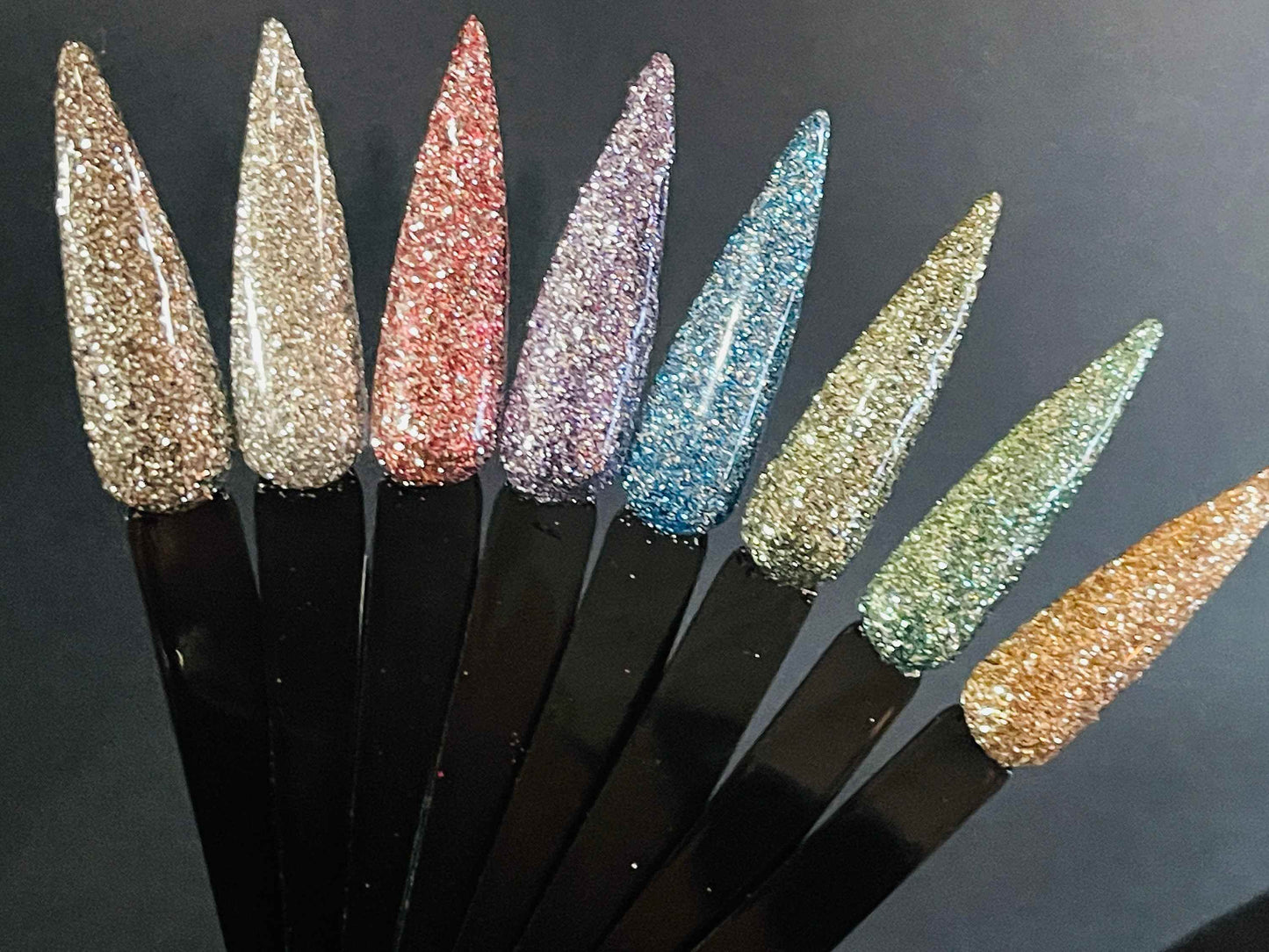 Set of 8 High Flash Reflective Glitter - Luxie Nail