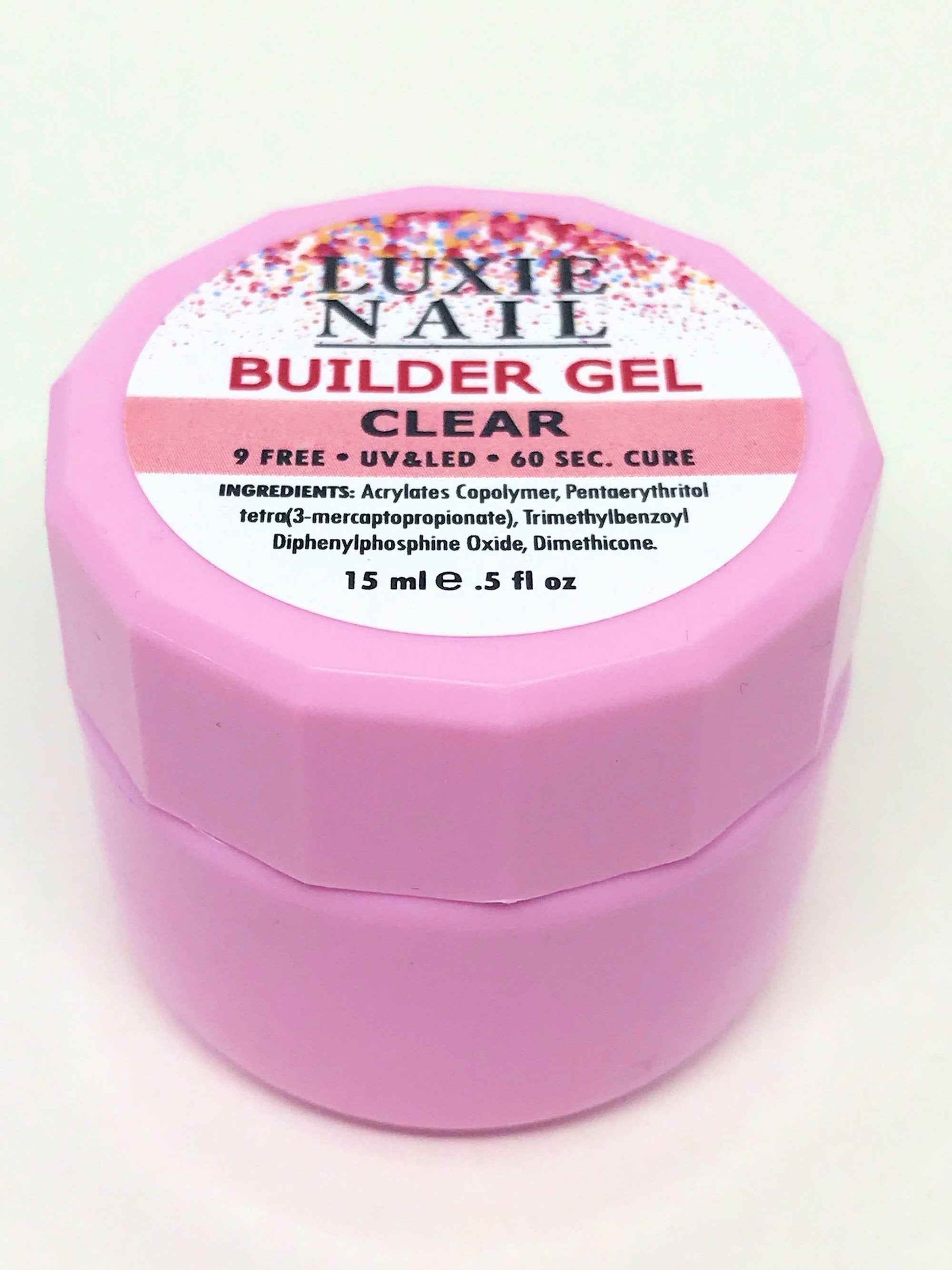 HEMA Free Builder Gel- Clear 15ml- Soak-Off, 9-Free Formula - Luxie Nail