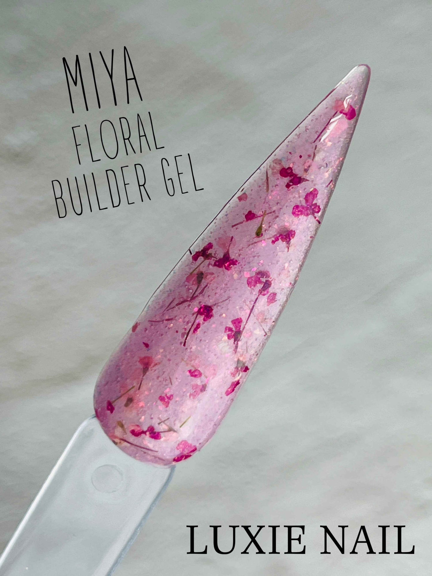 HEMA Free Miya Flower Pot Builder Gel 15ml | Pink Aurora Shimmer - Luxie Nail