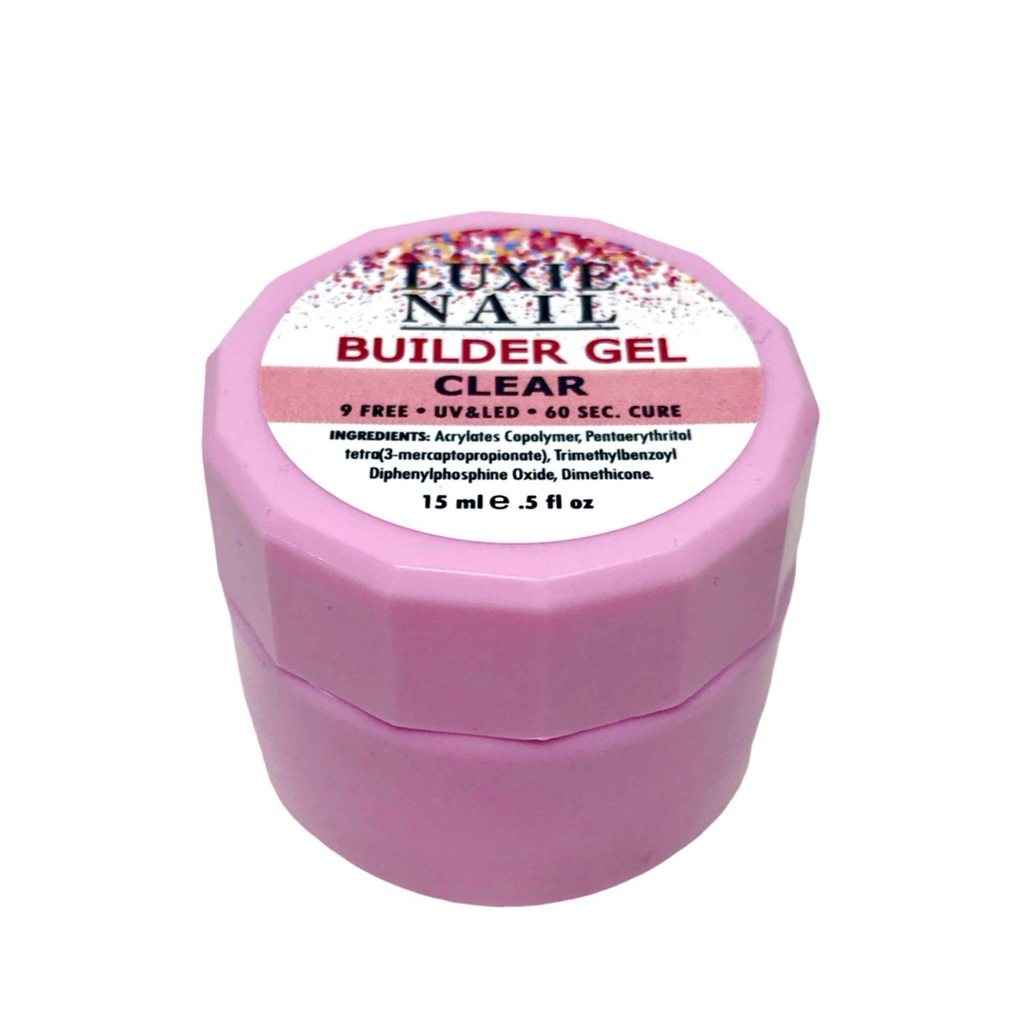 HEMA Free Builder Gel- Clear 15ml- Soak-Off, 9-Free Formula - Luxie Nail