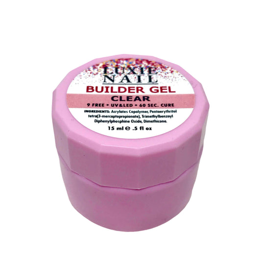 HEMA Free Builder Gel- Clear 15ml- Soak-Off, 9-Free Formula - Luxie Nail