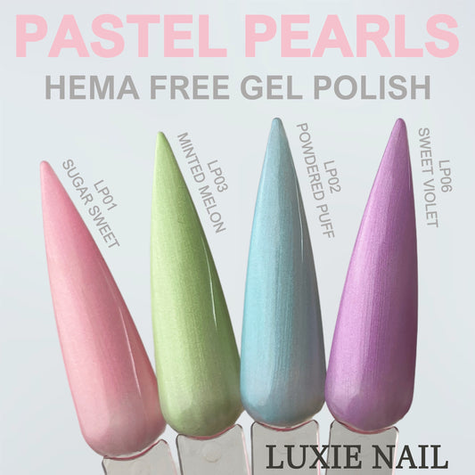 HEMA FREE Pastel Pearls UV Gel Set of 4 15ml