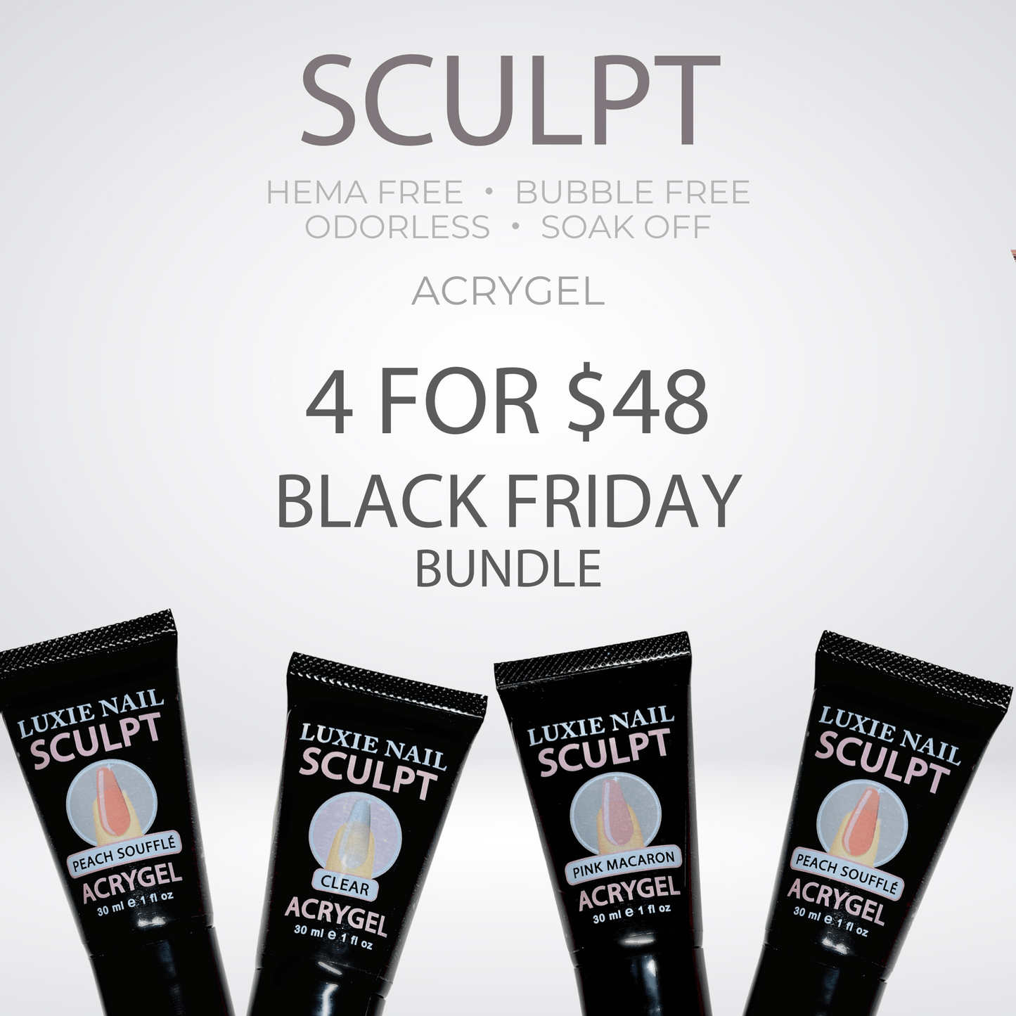 Sculpt Acrygel Bundle 4 Tubes 30 ml (120 ml)