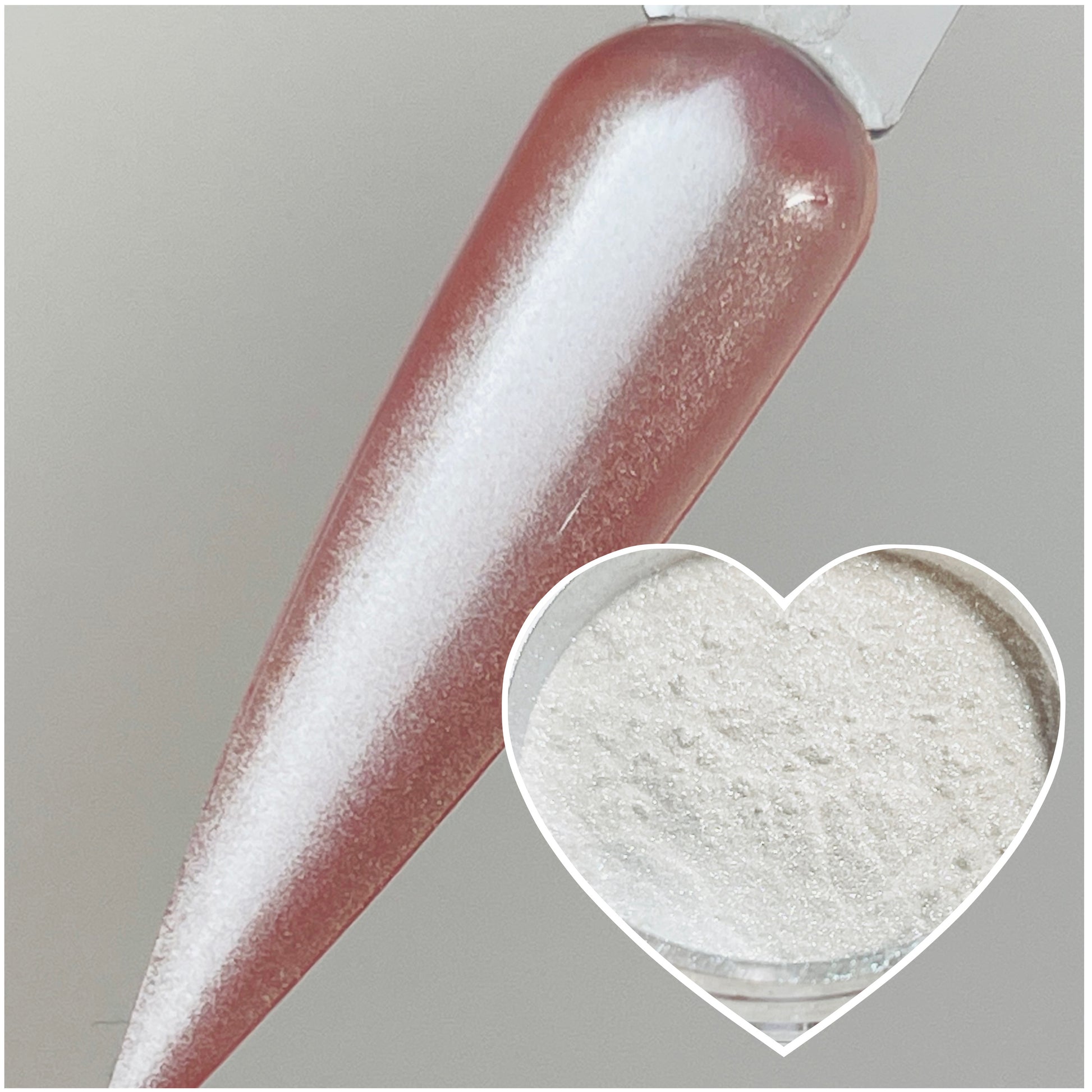 Turlyxie 2 White Chrome Nail Powder, Pearl Chrome Powder with Pearl Sh –  TweezerCo
