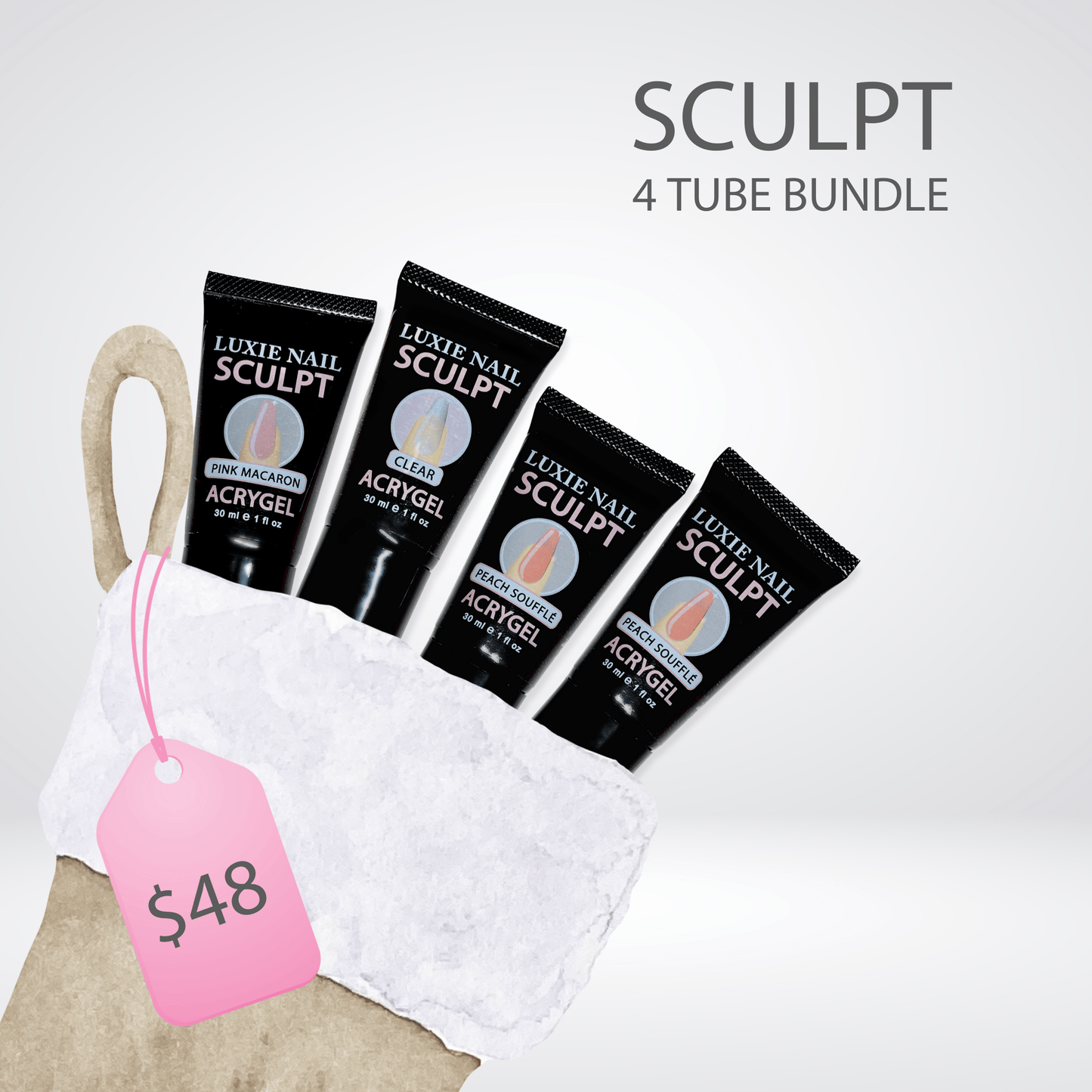 Sculpt Acrygel Bundle 4 Tubes 30 ml (120 ml)