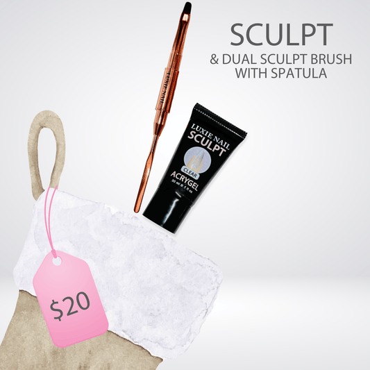 Sculpt Acrygel & Dual End Brush and Spatula Bundle