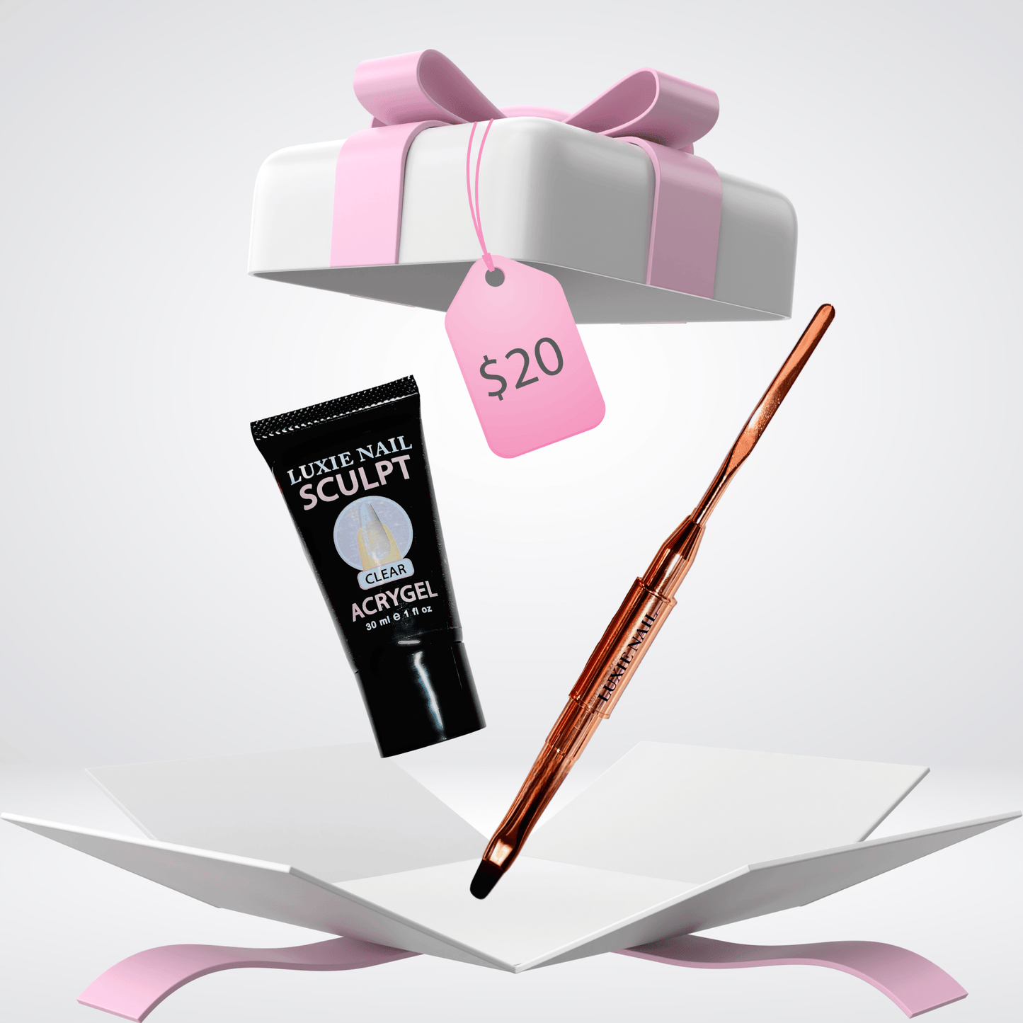 Sculpt Acrygel & Dual End Brush and Spatula Bundle