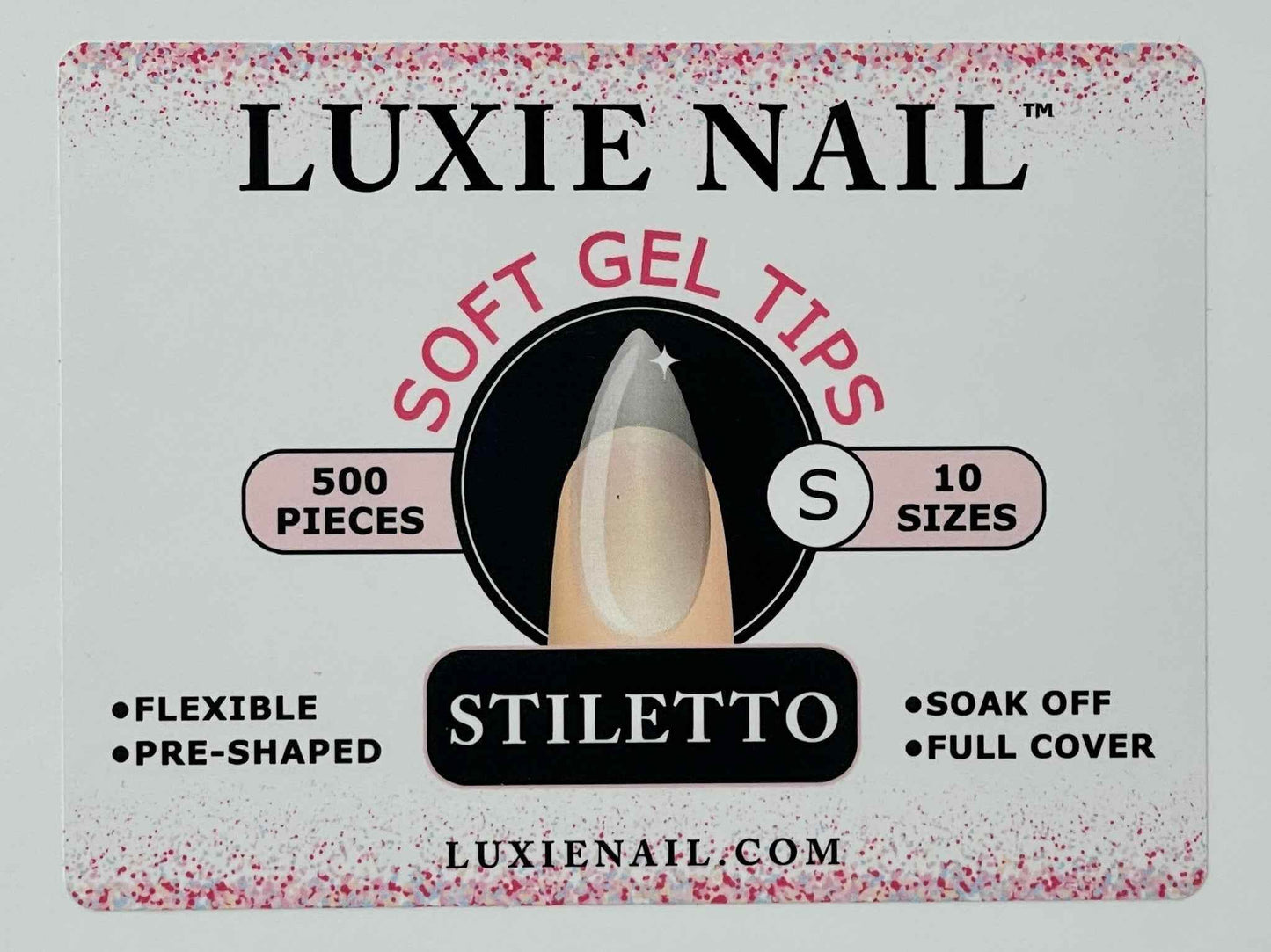 Full Coverage Soft Gel Tips- Stiletto Short - Luxie Nail